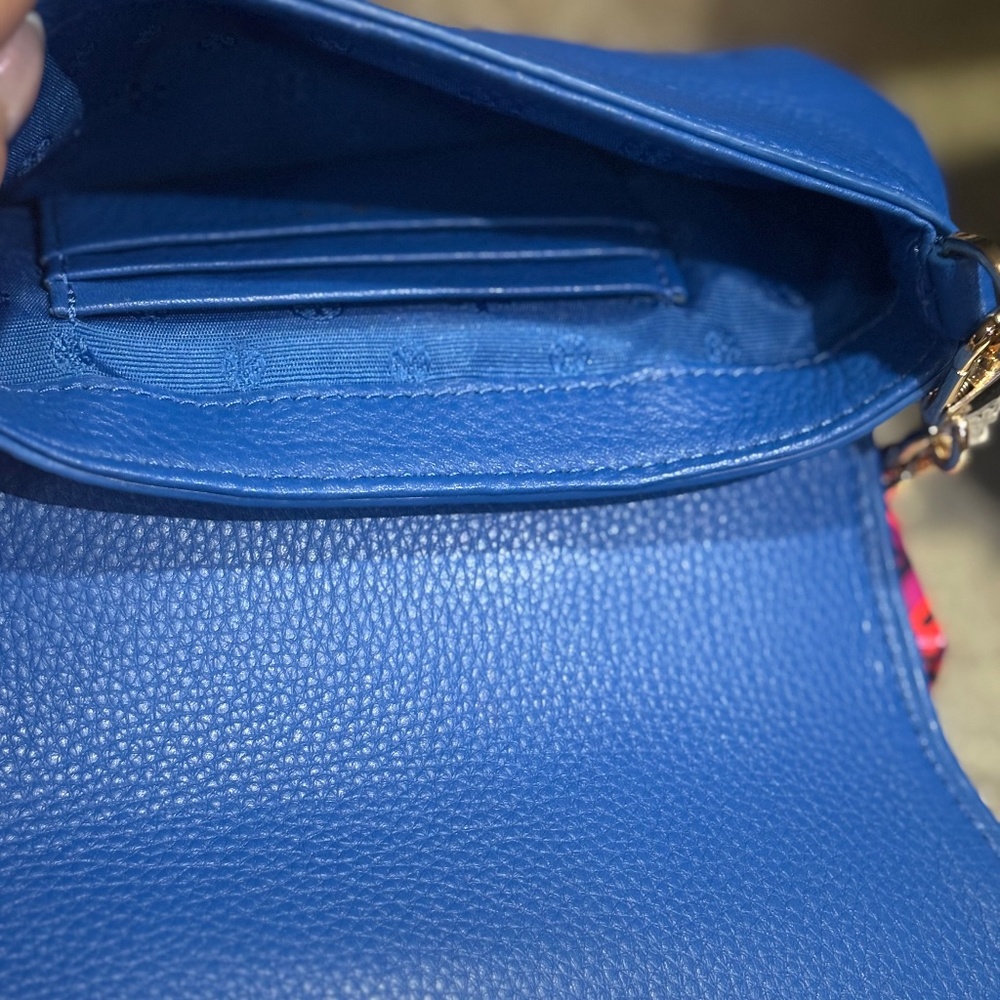 New Tory Burch Blue Leather Crossbody - Picture 3 of 4
